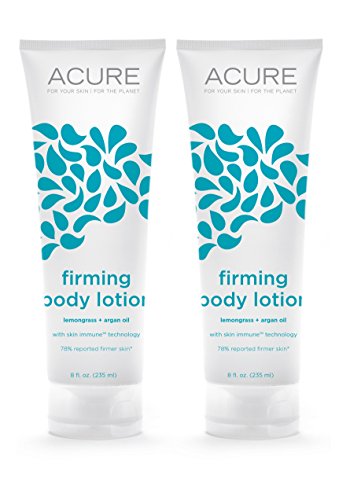 Acure Organics Natural Firming Body Lotion With Lemongrass, Argan Oil For Face & Body, & Anti-Aging Rosehips For Dry Skin, 8 fl. oz. (Pack of 2)