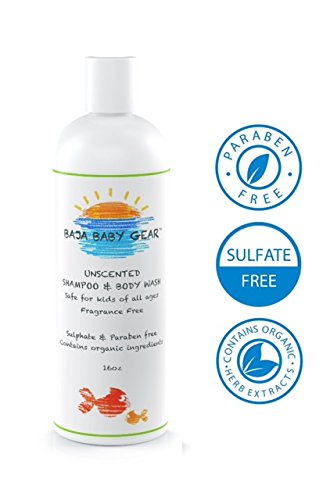 Baja Baby Unscented Shampoo and Body Wash – 16 fl oz – FREE of Sulphates, Parabens and Phosphates – Organic, Natural Baby Wash – Gentle for Kids of All Ages – From our Honest Company to Your Happy Home – 100% Money Back Guarantee!