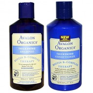 Avalon Organics All Natural Biotin B-Complex Therapy Thickening Shampoo and Conditioner For Hair Loss and Thinning Hair With Aloe, Lavender and Peppermint, Sulfate and Paraben Free, 14 fl. oz. each