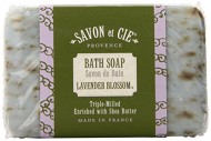 Savon et Cie Triple Milled Exfoliating Soap, 7oz (200g) bar. Made in France. With Organic Shea Butter – Lavender Blossom (Pack of 3)