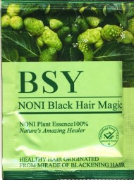 SAVE! 20x 20g. BSY NONI BLACK HAIR COLOR Organic Natural Hair Dye (Black) Covers Grey Hairs (No PPD para-phenylenediamine)