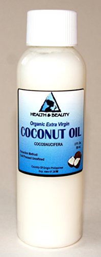 Coconut Oil Extra Virgin Organic Pure Cold Pressed Unrefined Raw 2 oz