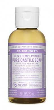 Dr. Bronner’s Fair Trade and Organic Castile Liquid Soap, Lavender, 2 Fluid Ounce