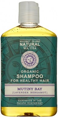 Whidbey Island Natural Organic Shampoo – Mutiny Bay (Lavender Bergamot) 8 fl oz. Made with enriching tropical and nut oils. Safe for dyed hair. Natural foam – No Sodium Lauryl Sulfate (SLS). No alcohol. Handmade in the Pacific Northwest, USA