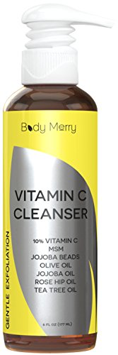 10% Vitamin C Facial Cleanser – Daily Anti-Aging Face Wash to Unclog Pores & Deep Clean Dirt, Oil & Grime – Packed with Jojoba + Best Natural Rosehip & Tea Tree Oils to help with Acne – by Body Merry