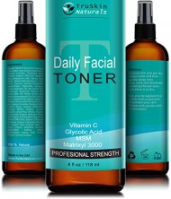 DAILY Facial Toner for All Skin Types – Contains Glycolic Acid, Vitamin C, Witch Hazel and Organic Anti Aging Ingredients for Sensitive Skin, Combination, Acne, and Even Oily Skin