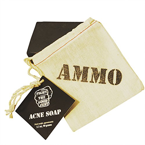 Organic Acne Soap 2 Pack By Fight The Good Fight Ammo. All Natural Organic Face & Body Bar Soap With Pure Activated Charcoal for Men, Women & Teens