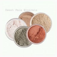 Sweet Face Minerals 5 Pc Kit Mineral Makeup Set Bare Skin Sheer Powder Concealer Corrector Blush Foundation Cover (Warm (most popular))