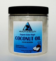 Coconut Oil Extra Virgin Organic Carrier Unrefined Cold Pressed Raw Pure in Jar 8 oz