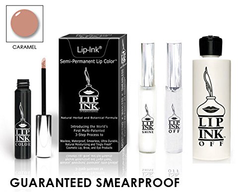 LIP INK Organic Vegan 100% Smearproof Lip Stain Kit Caramel
