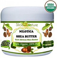 Organic Shea Butter Pure – Rare Nilotica East African Shea Butter Raw Unrefined By Slice Of Nature – Soft Silky Shea Butter for Hair Body Face 8 ounces