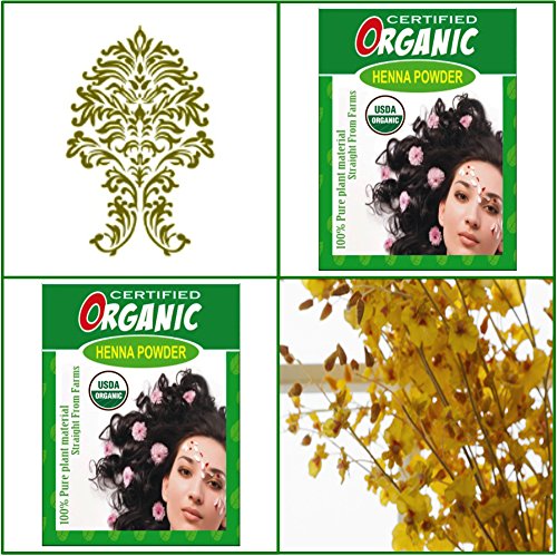 (Qty. 2) 100g Certified Organic Henna Powder for Hair Color Conditioning. Golden Brown Color.