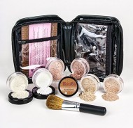 XXL KIT with BRUSH & CASE Full Size Mineral Makeup Set Bare Skin Powder Foundation Cover (Warm (most neutral))