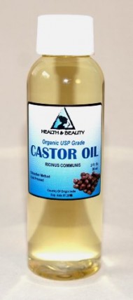 Castor Oil USP Grade Organic Cold Pressed Pure Hexane Free 2 oz