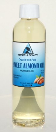 Sweet Almond Oil Organic Carrier Cold Pressed Refined 100% Pure 4 oz