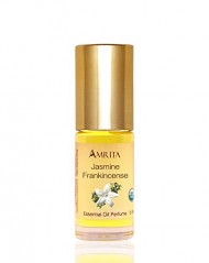 Amrita Aromatherapy: Organic Jasmine Frankincense Essential Oil Perfume, 100% Natural & Alcohol-Free (5ml – Roll On Applicator)