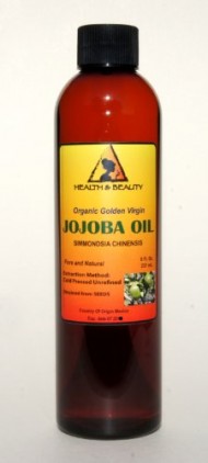 Jojoba Oil Golden Organic Carrier Unrefined Raw Virgin Cold Pressed Pure 8 oz