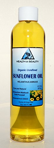 Sunflower Oil Unrefined Organic Carrier Cold Pressed Pure 8 oz