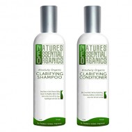 Organic Shampoo Conditioner Set. Clarifying Shampoo & Cleansing Conditioners for Hair. Control Itchy Scalp and Dandruff. USA Made, Sulfate Free, Color Safe Concentrated Treatment. (4oz)