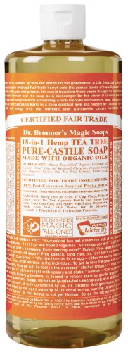 Dr. Bronner’s Fair Trade & Organic Castile Liquid Soap – (Tea Tree, 32 oz)