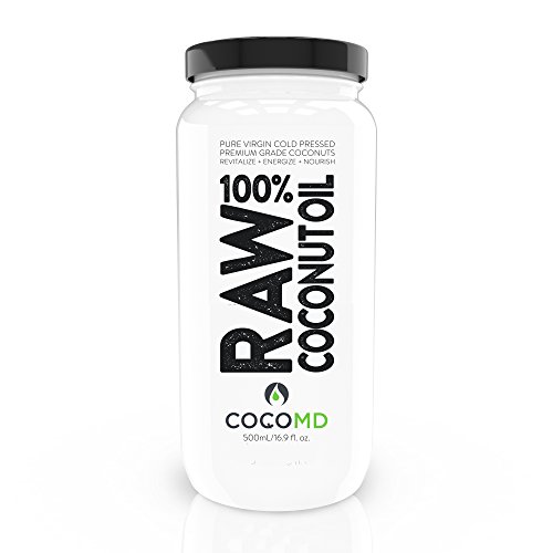 COCOMD World Exclusive 100% RAW Organic Virgin Coconut Oil 16 oz. State of the Art Extraction Retains Nutrients For Clear Skin & Healthy Hair. Whiten Teeth! Full Guarantee + Free Handcrafted Spoon.