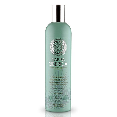 NATURAL & ORGANIC Hair Shampoo “Volume & Balance” for Oily Hair with Pinus Pumila, Arctic Raspberry Seeds, Organic Herb Extracts 400 ml (Natura Siberica)