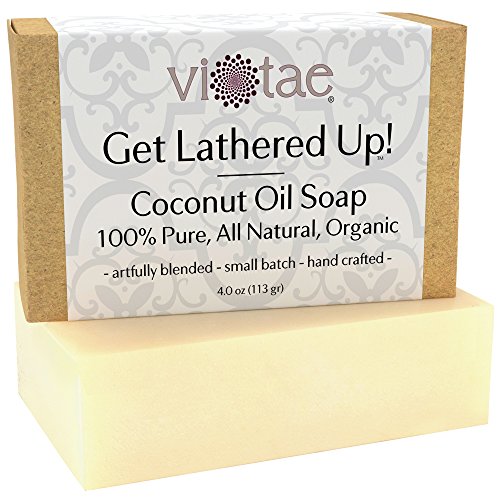 Certified Organic COCONUT OIL Soap – 100% Pure, All Natural, Aromatherapy Herbal Bar Soap – 4oz