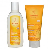 Weleda All Natural Organic Replenishing Oatmeal Shampoo and Conditioner Bundle For Dry or Damaged Hair With Jojoba and Sage Leaves For Men or Women, 6.4 fl. oz. each