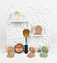 Mineral Makeup 5 pc KIT w/ FACE BRUSH Foundation Set Full Size Sheer Powder Bare Skin Cover (Warm (neutral-most popular))
