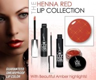 LIP INK Organic Vegan 100% Smearproof Henna Red Lip Stain Collection