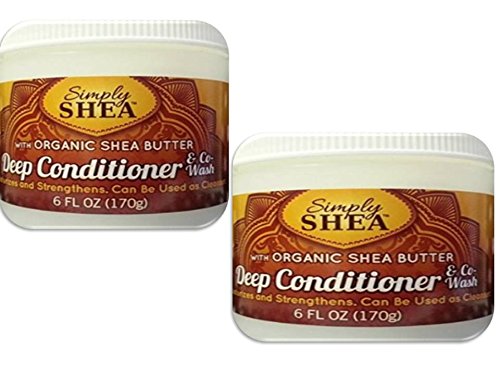 Simply Shea Deep Conditioner & Co-Wash with Organic Shea Butter 2 Pack Multi-Pack, 6 Oz. Each (12 Oz. Total)