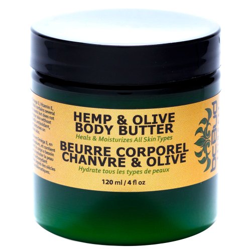 Hemp and Olive Body Butter, Natural for Dry Skin, with Coconut Oil, Organic Beeswax