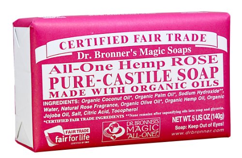 Dr. Bronner’S Magic Soaps Organic Castile Bar Soap, Rose, 5 Ounce