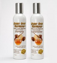 Hair Color Rescue, Best Shampoo and Conditioner Set for Chemically Damaged Hair. Concentrated Treatment for Dry, Frizzy, Brittle Hair. Natural Organic Moisturizing. Raw Manuka Honey, Organic Aloe Vera, Coconut Oil Extract. Sulfate Free, Paraben Free, Alcohol Free and Fragrance Free. Color Safe.