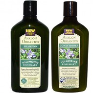 Avalon Organics All Natural Rosemary Volumizing Shampoo and Conditioner With Aloe, Lavender, Chamomile, Grapefruit and Babassu Oil, Sulfate Free, Paraben Free, Cruelty Free and Vegan, 11 fl. oz. each