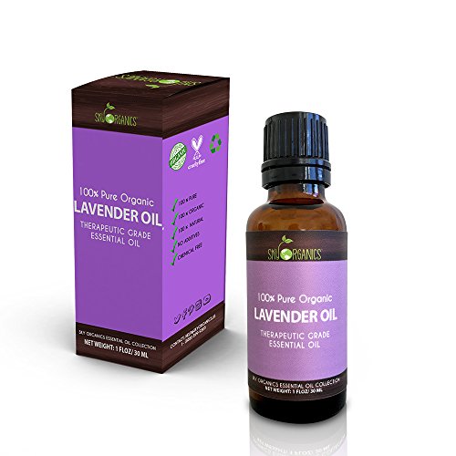 Best Lavender Essential Oil By Sky Organics-100% Organic, Pure Therapeutic French Lavender Oil For Diffuser, Aromatherapy, Headache, Pain, Meditation, Anxiety, Sleep-Perfect For Candles & Massage 1oz